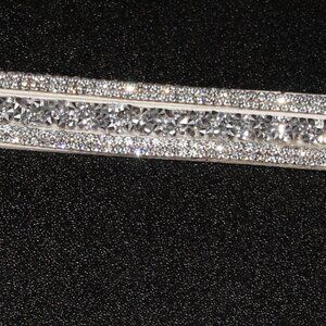 Yik Fung Silver Rhinestone Wrap Bracelet Silver + White Sparkle Cuff Bracelet